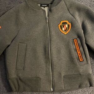 DKNY Charcoal Jacket with Bold Patches
